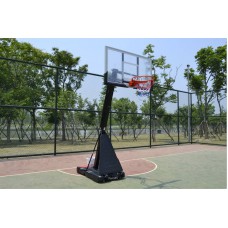 Deluxe Adjustable Portable Basketball Hoop/Stand with Tempered Glass backboard